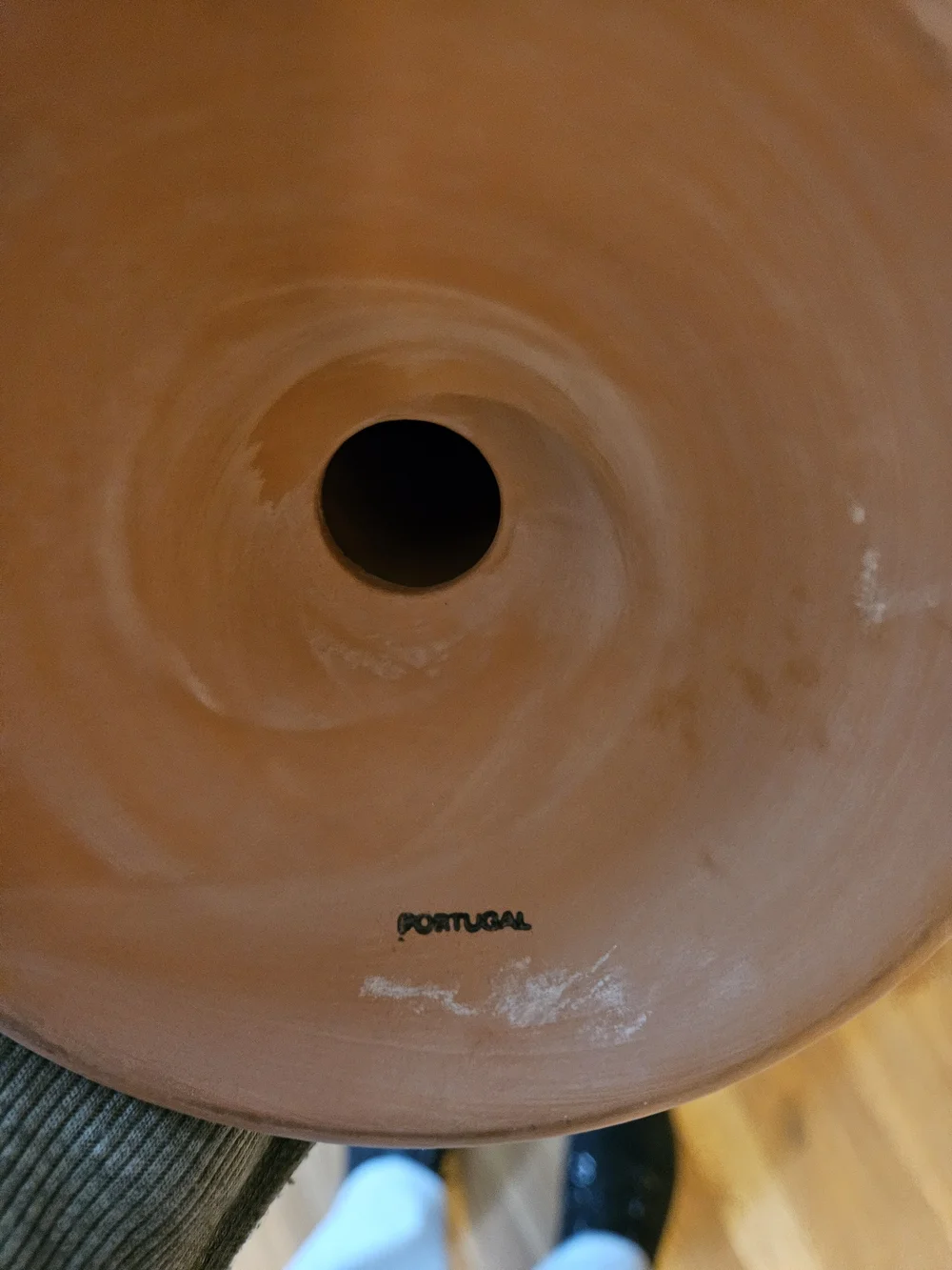 Portugal Pottery Candle Holders Set‎ Rustic Clay Textured Pair